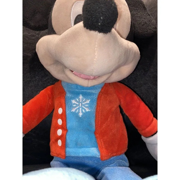 2017 Disney Mickey Mouse Plush 19" Large Snowflake Christmas Holiday Pre Owned - Picture 5 of 11